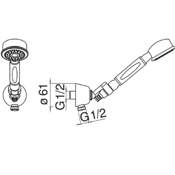 Душевой комплект Nobili Rubinetterie AD143/7 латунь (детальная фотография), душевые комплекты, наборы