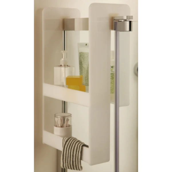 Полка для душевых принадлежностей Jacob Delafon Bain-Douche Malice белая E6D070-00 (детальная фотография), пластиковые