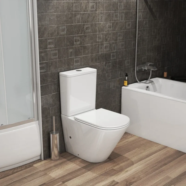 Унитаз компакт Grossman GR-4449 безободковый (детальная фотография), современные, hi-tech