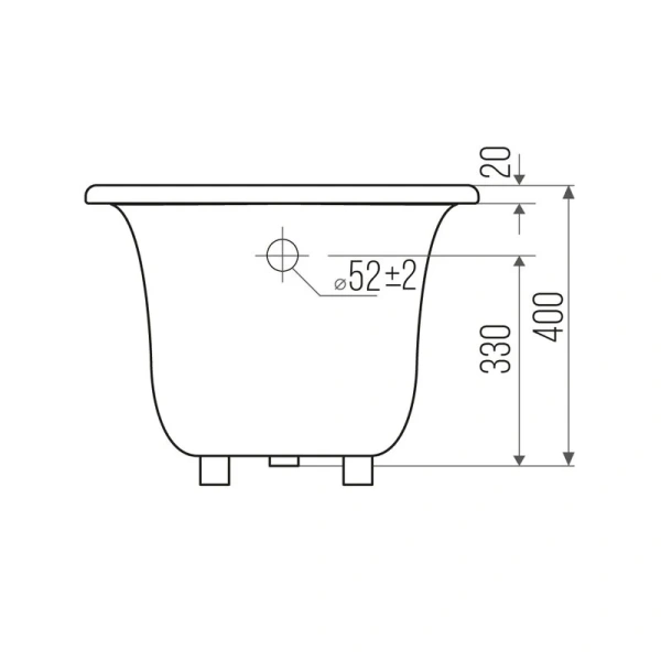 Ванна чугунная Goldman Classic CL14070 140 x 70 см, цвет белый (детальная фотография), современныe, hi-tech