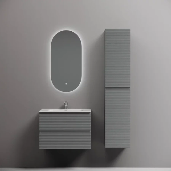 Тумба под раковину подвесная Sancos Folk 70 см Ergraut soft FL70ES (детальная фотография), современная, hi-tech