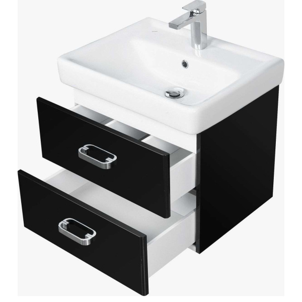 Тумба под раковину подвесная Акватон Америна 70 см черная 1A137601AM950 (детальная фотография), современная, hi-tech