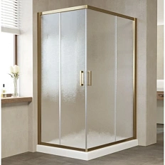 Душевой уголок профиль бронза стекло шиншилла Vegas-glass