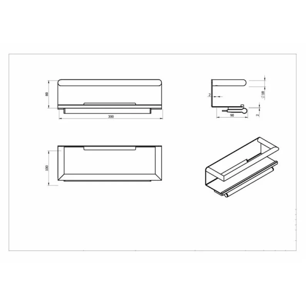Полочка для ванной Black&White хром 2351SN0 (детальная фотография), современные, hi-tech