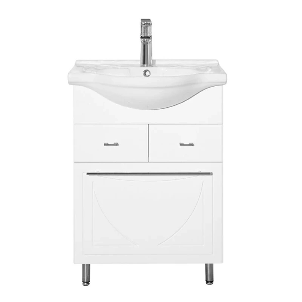 Тумба с раковиной напольная Style Line Лана СС-00002253 60 см с бельевой корзиной (детальная фотография), моноблок