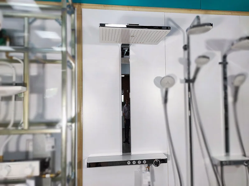 Душевая стойка Hansgrohe Rainmaker Select с термостатом 27106400 (детальная фотография), со смесителем