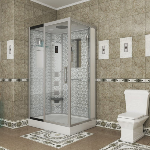 Душевая кабина Niagara Luxe 7711 120х80 см хром/золото (детальная фотография), прямоугольные