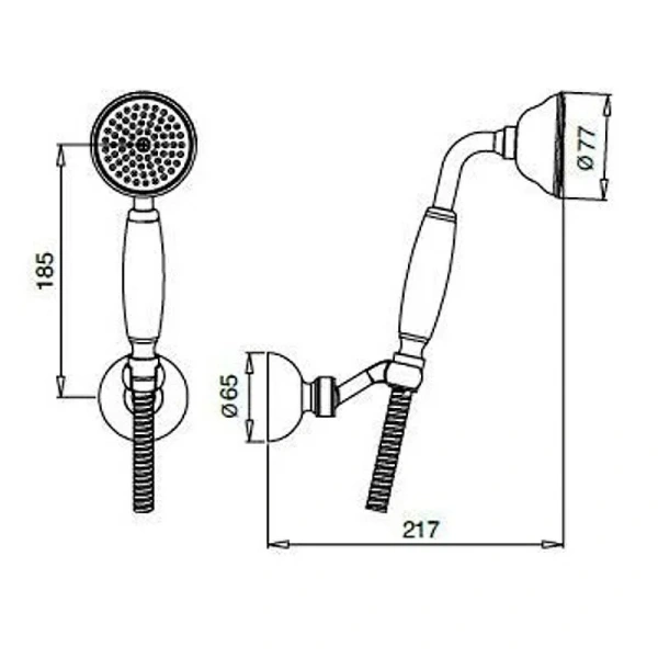 Лейка для душа Cezares CZR бронза ручка белая CZR-U-D1FC-02-Bi (детальная фотография), душевые лейки