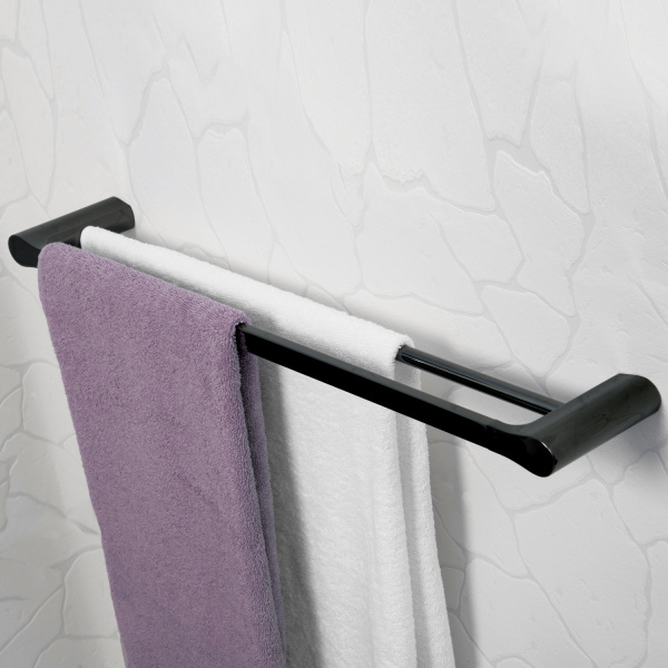 Полотенцедержатель WasserKRAFT Glan черный глянец K-5140 (детальная фотография), современные, hi-tech