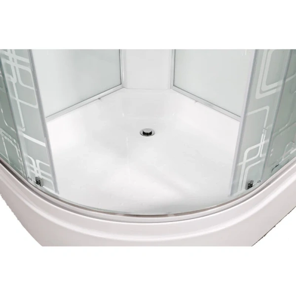 Душевая кабина Deto EM 100x100 см полукруглая EM2710NLED+GM (детальная фотография), современныe, hi-tech, декорированныe