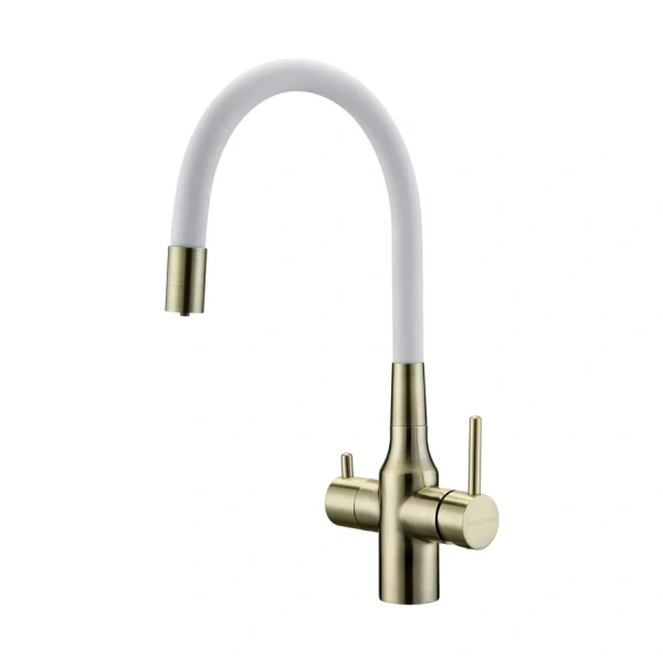 Смеситель для кухни Paulmark Salix бронза/белый Sa213419-BRw (детальная фотография)