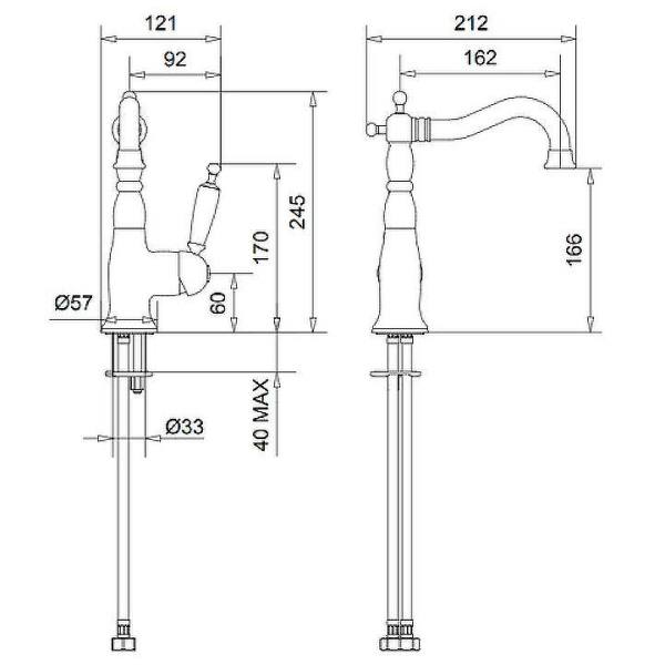 Схема (детальная фотография), для раковины