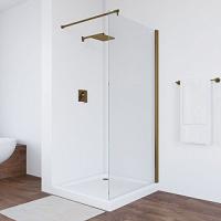 Душевая перегородка профиль бронза стекло прозрачное Vegas-glass