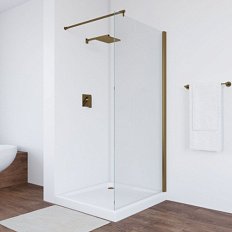 Душевая перегородка профиль бронза стекло прозрачное Vegas-glass