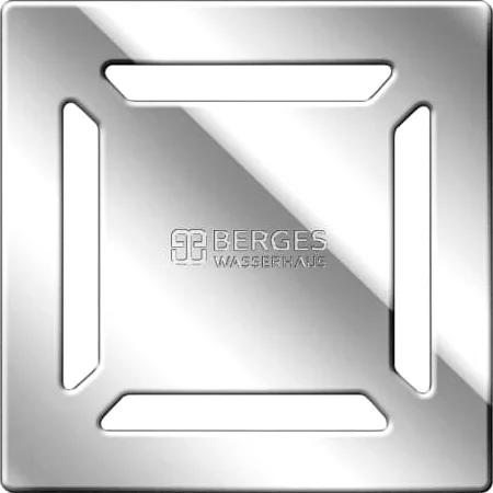 Душевой трап BERGES PLATZ Norma 15 см хром 091059 (детальная фотография), для монтажа в пол