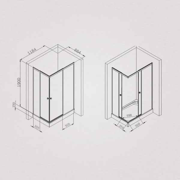 Душевой уголок Am.Pm X-Joy 120x90 см профиль хром, стекло прозрачное W94G-403-12090-MТ (детальная фотография), прямоугольные