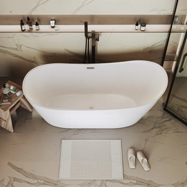 Ванна акриловая Grossman Galaxy, GR-2102M, 170 x 75 см, отдельностоящая, белая матовая (детальная фотография), отдельностоящие