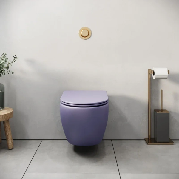 Унитаз подвесной Grossman Color фиолетовый матовый GR-4455LIMS (детальная фотография), по запросу