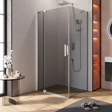 Душевой уголок Cezares Slider 110х80 см стекло серое профиль хром