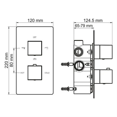 Смеситель для душа WasserKRAFT Alme Thermo 1544 (детальная фотография), современные, hi-tech