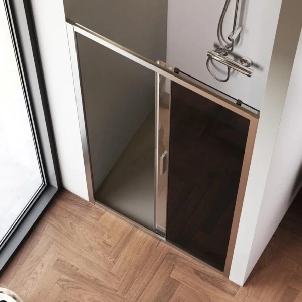 Душевая дверь в нишу AM.PM Gem Solo 100 см профиль хром стекло тонированное W90G-100-1-195MG (детальная фотография), в наличии