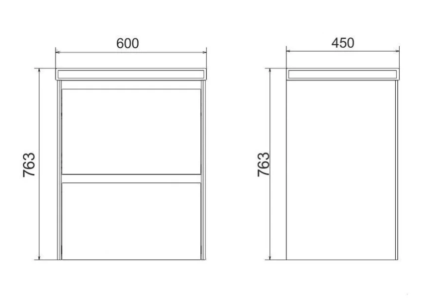 Тумба под раковину подвесная Velvex Klaufs 60 см белая tpKLA.60.2Y-616.216 (детальная фотография), нет в наличии