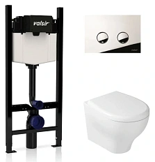 Унитаз с инсталляцией Valsir Eden с клавишей хром