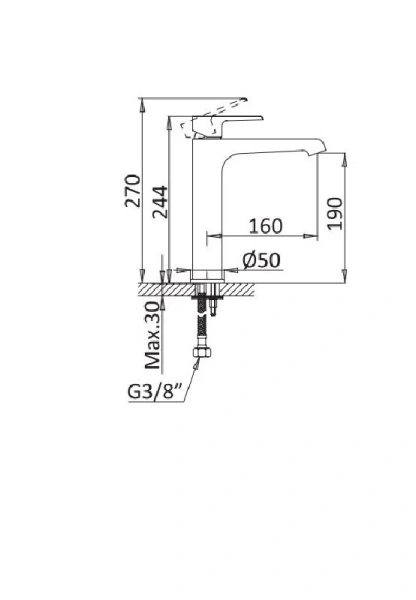 Смеситель для раковины Cezares Nautic черный матовый NAUTIC-LC-NOP (детальная фотография), для раковины