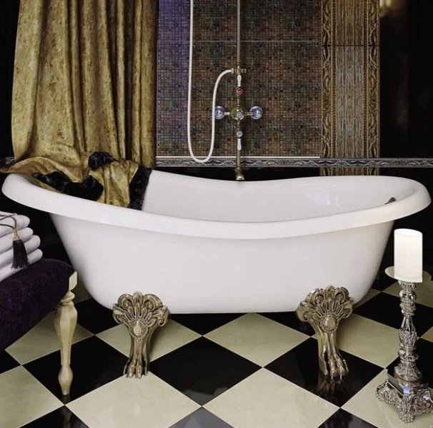 Ванна из искусственного камня Migliore Bella 170х80 см фурнитура хром 24624 (детальная фотография), овальные