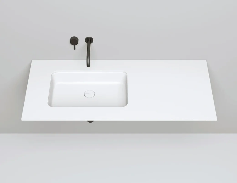 Раковина Salini Marea 09 1802209 55 см встраиваемая (детальная фотография), прямоугольной формы