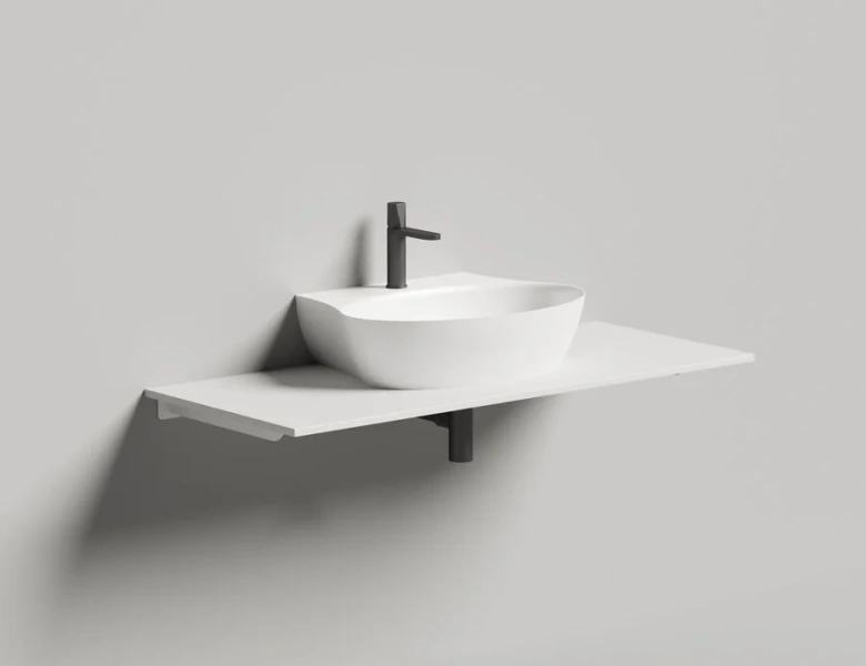 Раковина Salini Alda Wall 01 60 см белый матовый 140321M (детальная фотография), в форме чаши, круглой формы