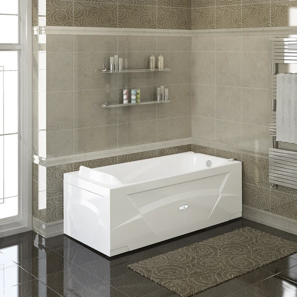 Ванна гидромассажная акриловая Vannesa Massage Роза 169 x 77 см, система актив хром 2-77-2-0-0-208 (детальная фотография), современныe, hi-tech