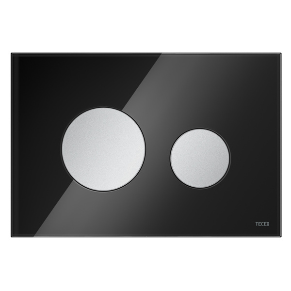 Клавиша смыва Tece TECEloop стекло черное кнопки хром матовый 9240655 (детальная фотография)
