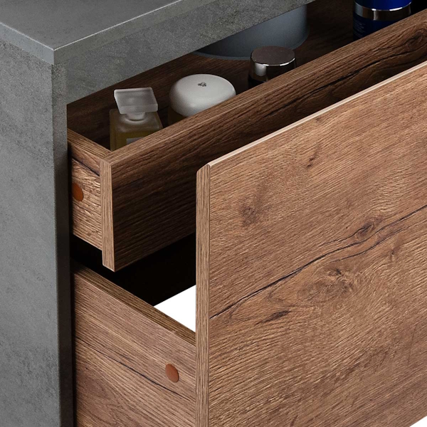Тумба под раковину подвесная Vincea Mesa 60 см T.Oak/Beton VMC-2MS600TB (детальная фотография), 60 см