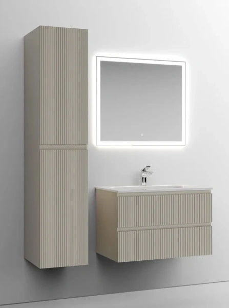 Тумба под раковину подвесная Sancos Snob T 80 см beige soft SNT80CE (детальная фотография), моноблок