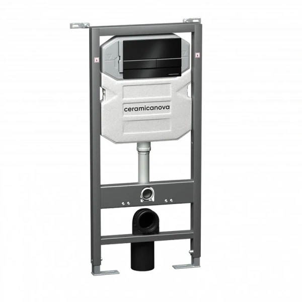 Унитаз с инсталляцией Ceramica Nova Metropol кнопка черная CN4002MB_1002B_1000 (детальная фотография), подвесные, с инсталляцией index_1