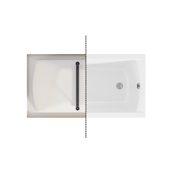 Ванна акриловая 1MarKa Modern 01мод1270кс1+, 120 x 70 см, цвет белый (детальная фотография), угловые, приставные, встраиваемые