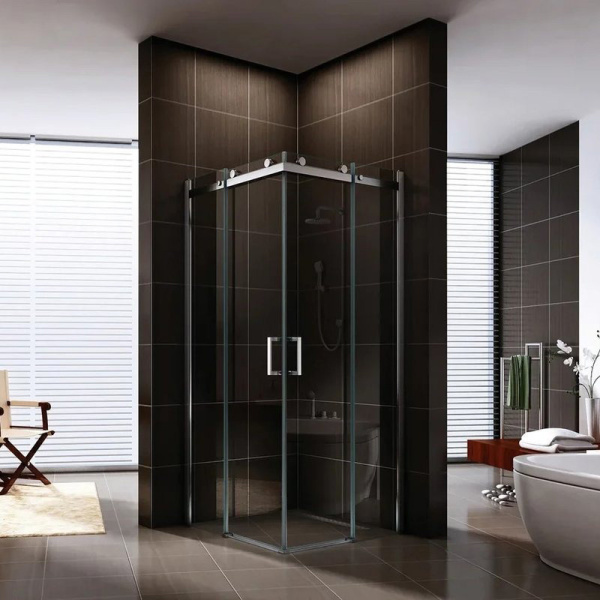 Душевой уголок BERGES Gelios 100x100 см профиль хром сильвер 061027 (детальная фотография), современные, hi-tech