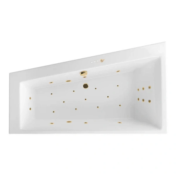 Ванна гидромассажная Excellent Sfera Slim Ultra 170 x 100 см, левая, белый/золото, WAEX.SFL17S.ULTRA.GL (детальная фотография), акриловые