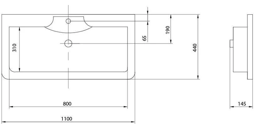 Раковина мебельная Акватон Сиена М 110 см белая, из литого мрамора 1A70633KSN010 (детальная фотография), по запросу