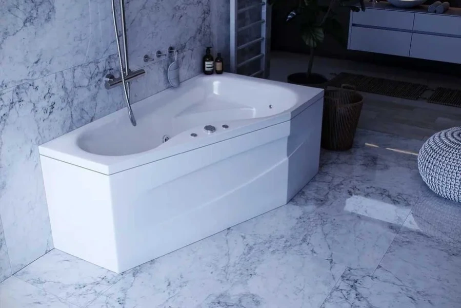 Ванна акриловая Акватек Медея 170х95 см правая с фронтальным и левым боковым экранами MED180-0000010 (детальная фотография), современныe, hi-tech