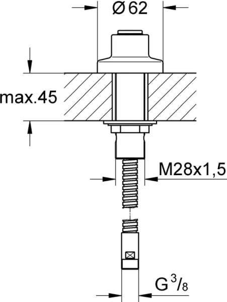 Вывод для ручного выдвижного душа Grohe 27151000 (детальная фотография), нет в наличии index_1
