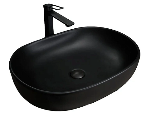 Раковина GID Lago Bm9026a 60 см черная матовая - фото 1