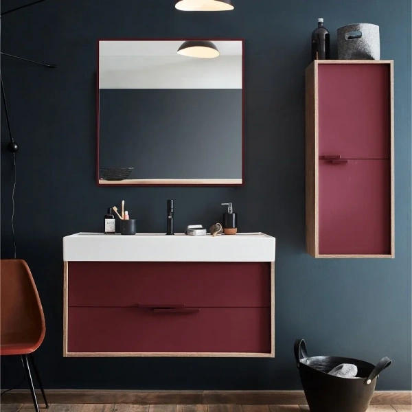 Тумба с раковиной подвесная Jacob Delafon Vivienne EB1585-E52 100 см МДФ (детальная фотография), современная, hi-tech