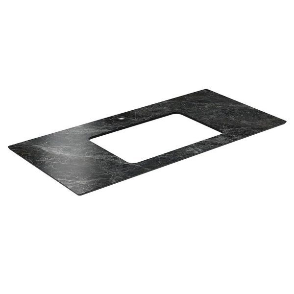 Столешница для встраиваемых снизу раковин Kerama Marazzi Plaza Classic 100 см  Риальто темный серый лаппатированный PL3.VT93\100 (детальная фотография), в наличии