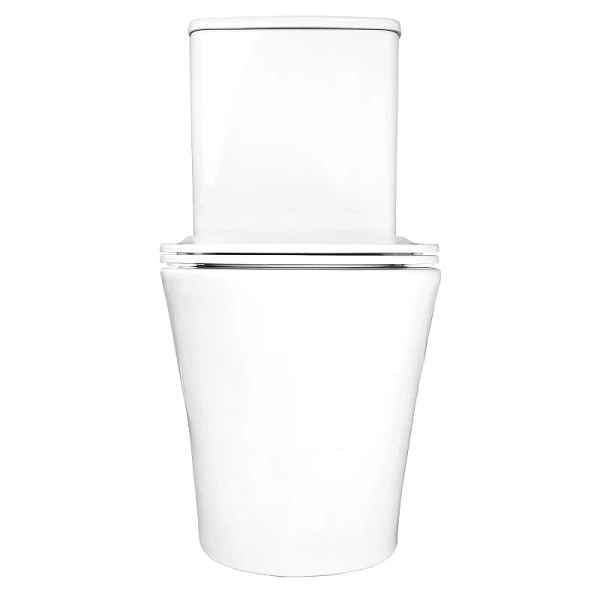 Унитаз компакт Azario Anteo Round белый AZ-1219A (детальная фотография), с горизонтальным, прямым выпуском, с прямым выпуском