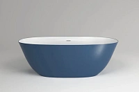 Ванна из искусственного камня Plumberia Selection Veloma, 160 х 70 см, матовый белый/blu denim, Veloma 160BD