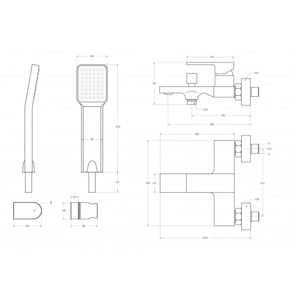 Смеситель для ванны Belbagno Romano хром ROM-VASM-CRM (детальная фотография), для ванны