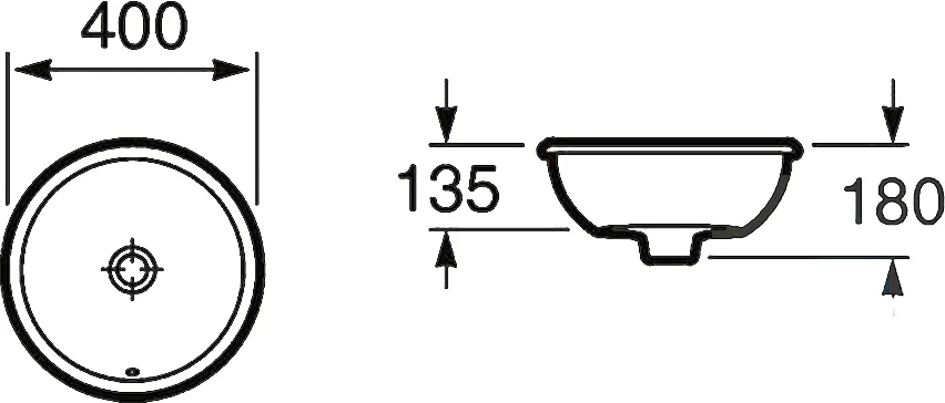 Раковина Roca Foro 40 см без отверстий под смеситель 327872000 (детальная фотография), маленькие, круглой формы