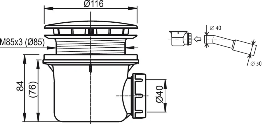 Сифон для поддонов Ravak Standart 90 (детальная фотография), в наличии index_1